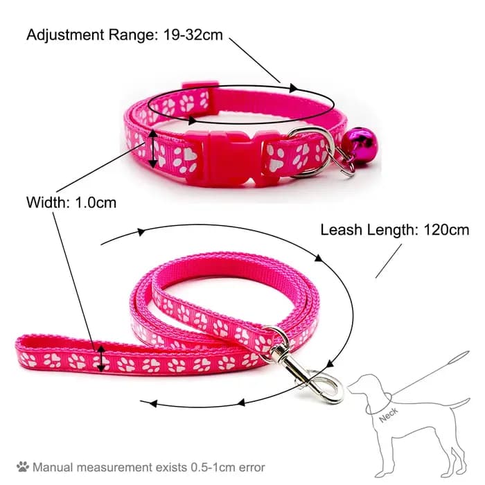 24 ensembles de laisse réglable pour chien et chat, collier pour chiot, marche en plein air, personn