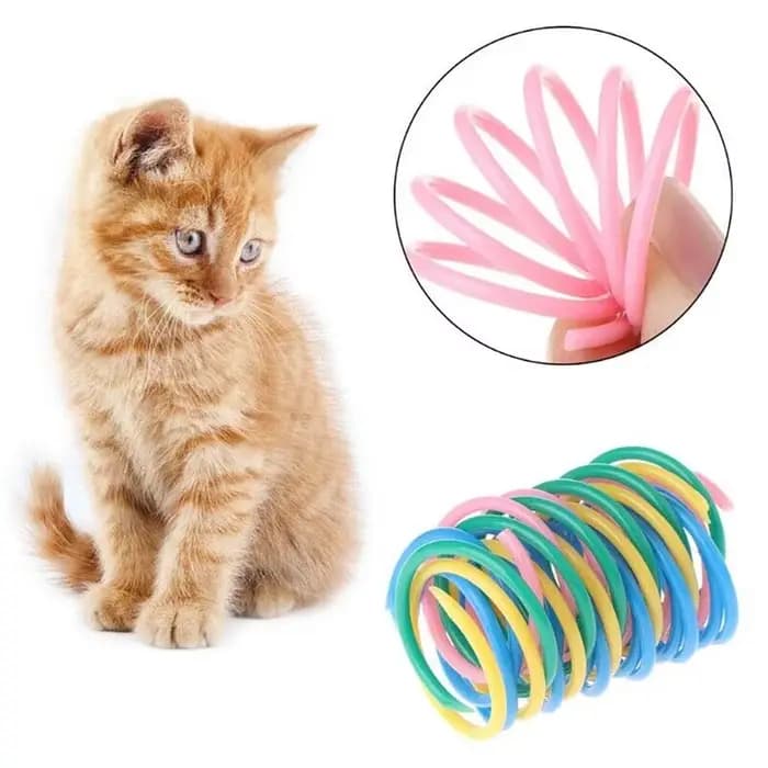 Jouet de printemps amusant pour chat, bobine colorée, ressorts en spirale, chasse d'interaction, jou