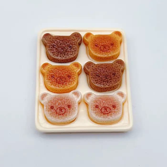 Assiette à dîner miniature 1/6 pour maison de poupée, petit ours, nourriture pour dessert, accessoir