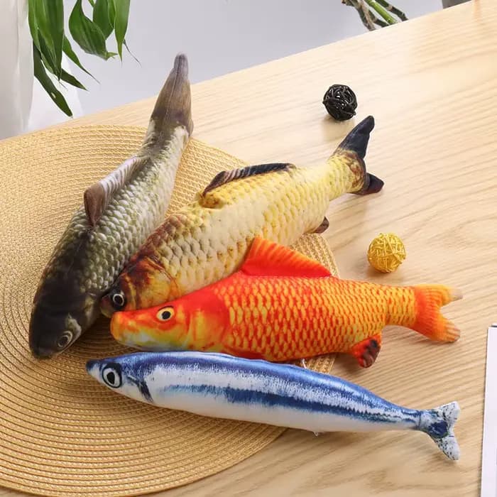 Jouets de Simulation de poisson pour chat, peluche douce, herbe-aux-chats, jouets interactifs pour c