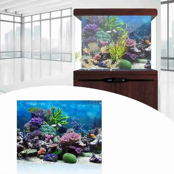 Affiche de paysage d'aquarium 3D, papier peint de forêt tropicale, décoration de fond précieux de po