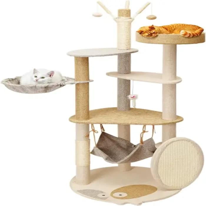 Tour à chat multifonctionnelle avec planche à gratter en Sisal et jouets, arbre Durable pour chats,