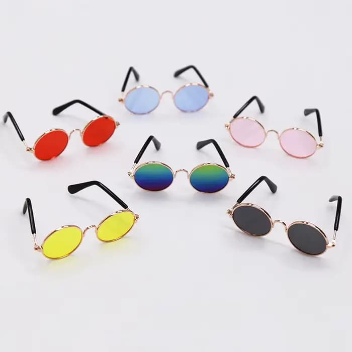 Lunettes de soleil rondes Vintage pour chat, lunettes réfléchissantes, produits pour animaux de comp