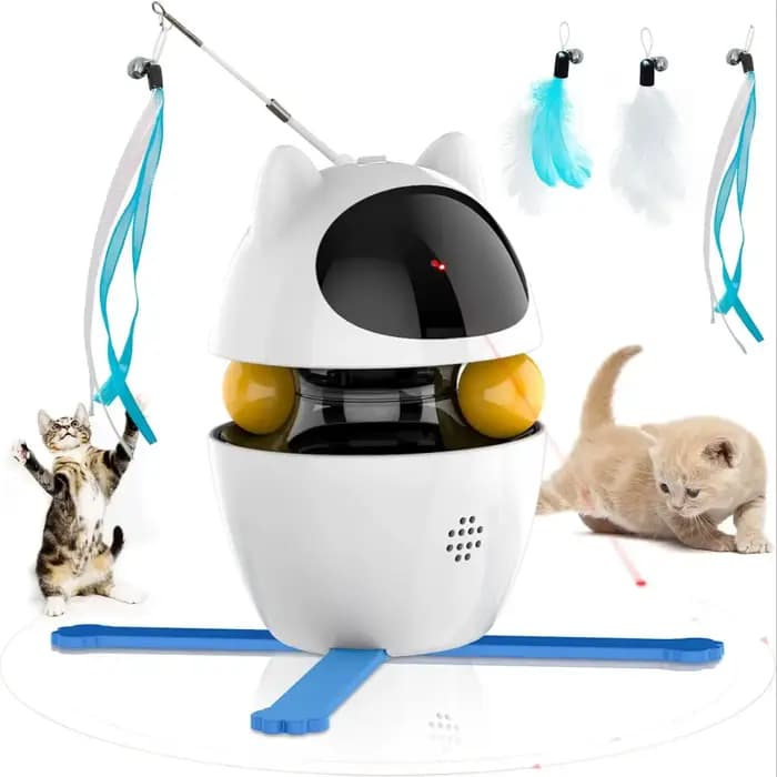 Jouets interactifs ATUBAN pour chats d'intérieur, jouets interactifs 3 en 1 avec jouet à plumes pour
