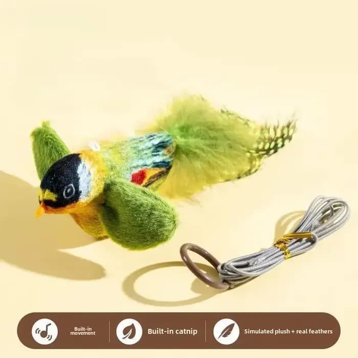 Jouet interactif d'intérieur pour chats, en forme d'oiseaux, sonore, avec herbe à chat, pour la pour