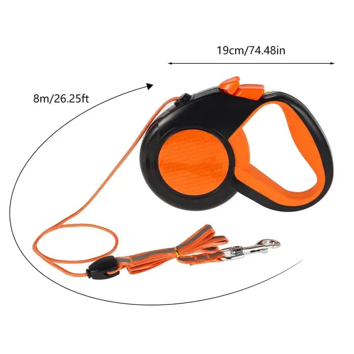 Laisse de marche rétractable pour animaux de compagnie, robuste, avec bande réfléchissante solide, p
