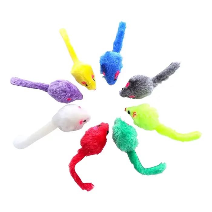 Jouet en peluche pour chat, 5 pièces, souris interactive douce et solide, jouets pour chaton drôle,