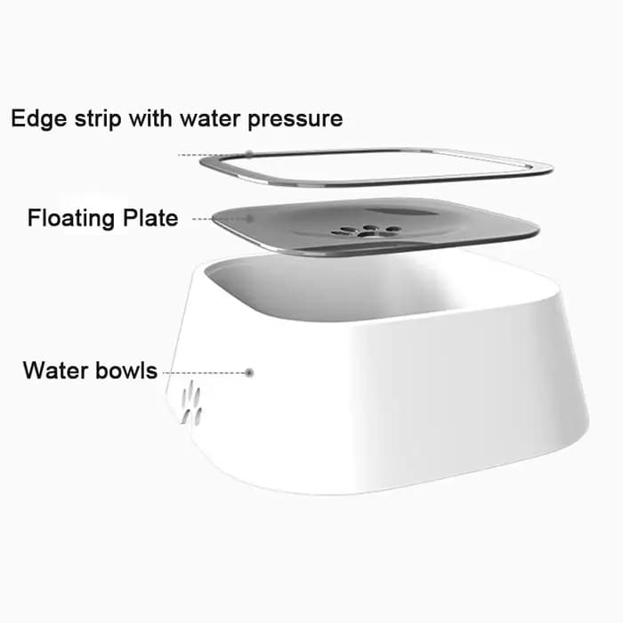 Bol d'eau potable pour chien, bol flottant à bouche Non mouillante pour chat sans déversement, distr