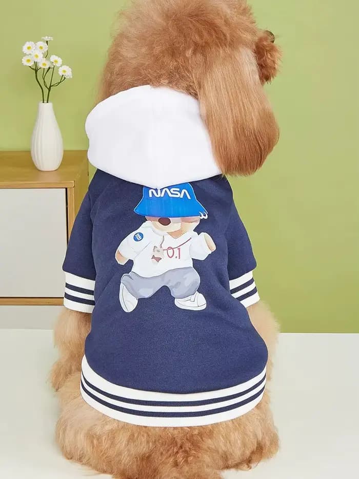 Vêtements pour animaux de compagnie chien chat avec chapeau veste vêtements chauds et confortables a