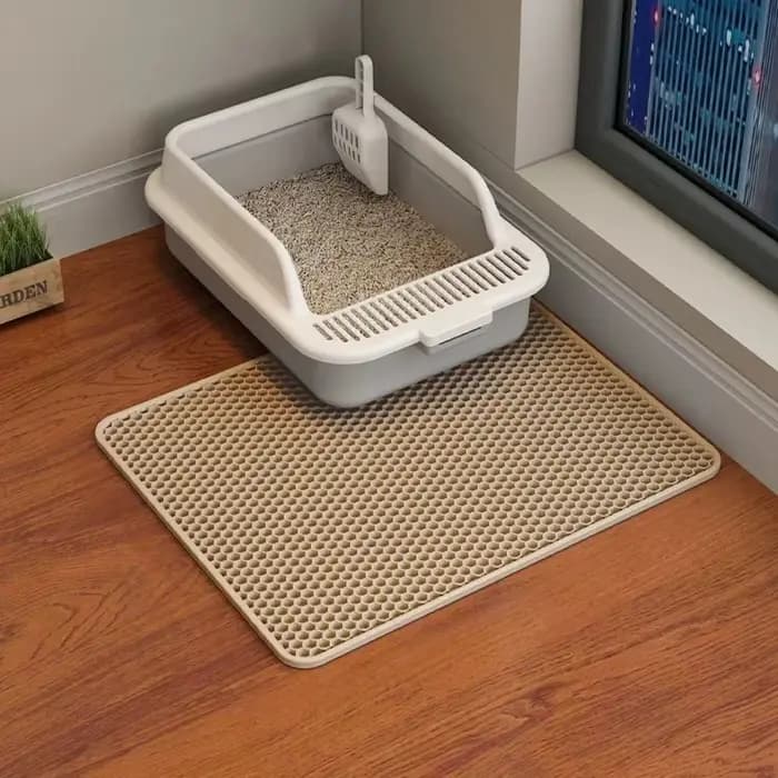 Nouveau tapis de litière pour chat en EVA, antidérapant, résistant à l'usure, imperméable, double co