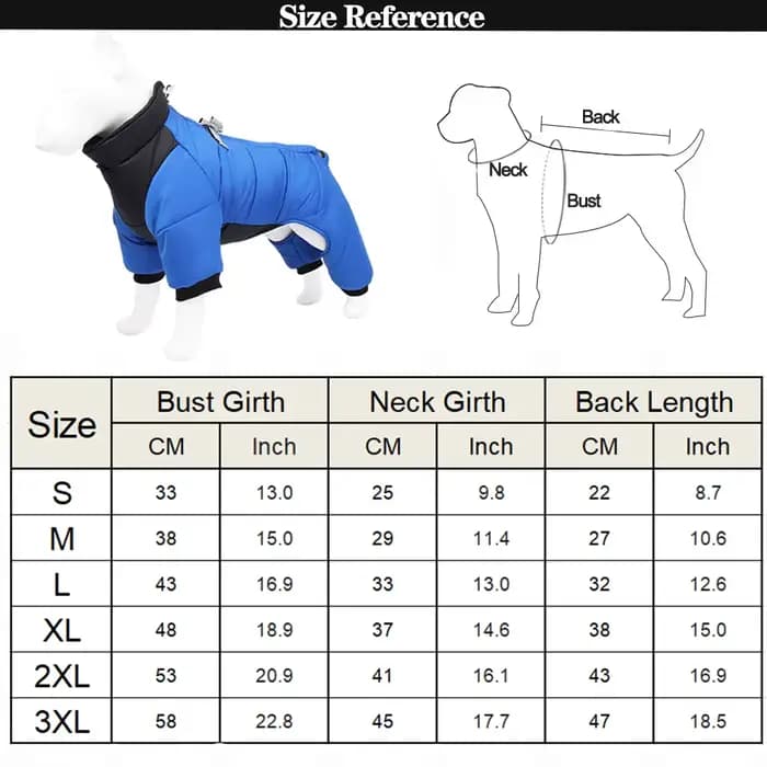 Combinaison imperméable pour chien, manteau d'hiver, vêtements chauds pour chiot, veste en coton pou