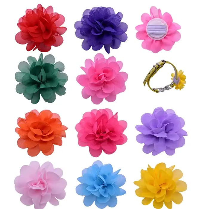Accessoires pour petits chiens, 50/100 pièces, nœud papillon coulissant, collier à fleurs pour petit