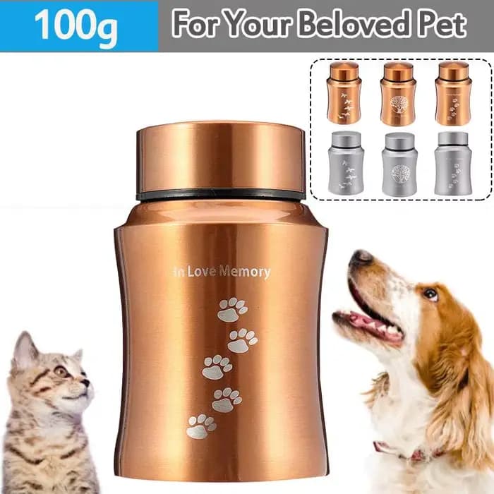 Urnes en acier inoxydable pour animaux de compagnie, arbre or/argent, chien, chat, oiseaux, souris,