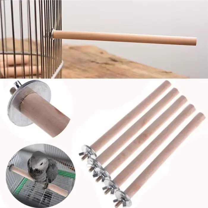Bâton debout brut pour perroquets et animaux de compagnie, support suspendu en bois, support de joue