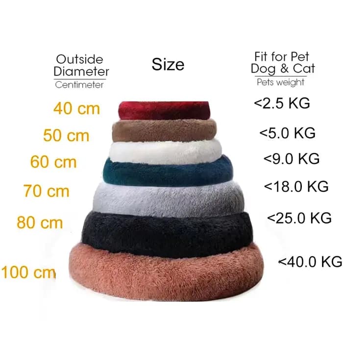 Lit à donuts pour chien, grand panier rond, lits d'hiver en peluche pour chiens, accessoires moyens,