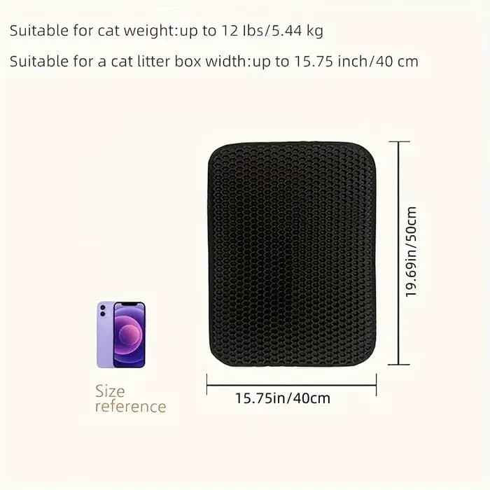 Tapis double alvéolé pour litière de chat - Imperméable, facile à nettoyer, sans phtalates (EVA/PP),