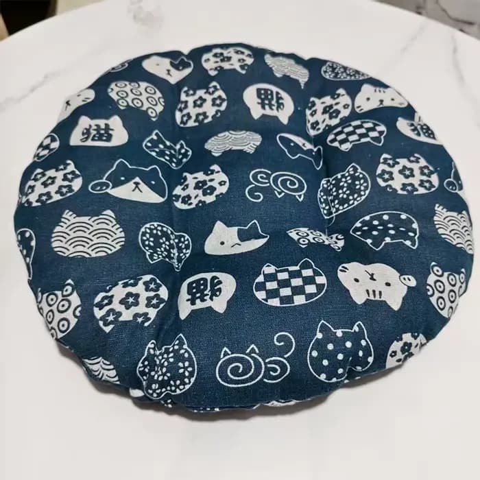 Panier-lit pour chat en rotin tressé avec coussin moelleux, design rond en forme de donut, nid douil