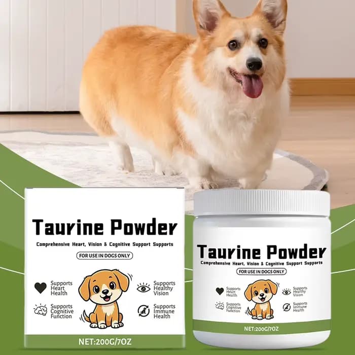Poudre de Taurine 200g, Complément Vitattaurine pour Chiens, Soutient la Santé Cardiaque et la Visio