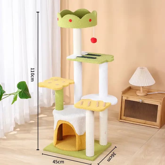 Tour d'arbre à gratter pour chat, cadre d'escalade interactif pour animaux de compagnie avec repos d
