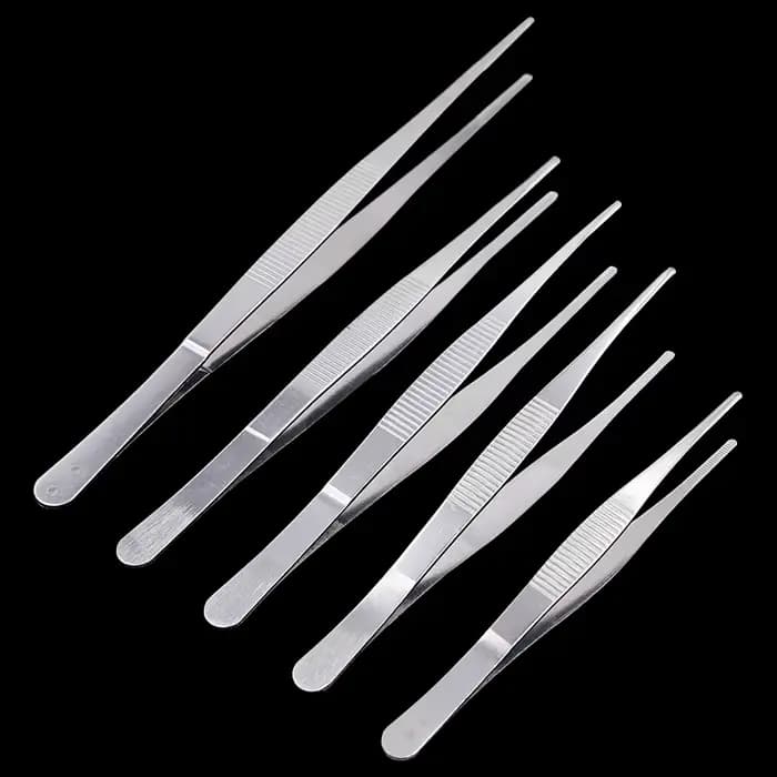 Pincettes chirurgicales vétérinaires en acier inoxydable, pincettes droites résistantes à la chaleur