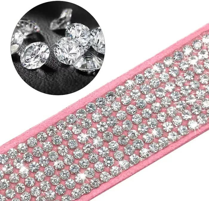 Laisse harnais pour animaux de compagnie avec strass cristal scintillant, sangle de poitrine réglabl