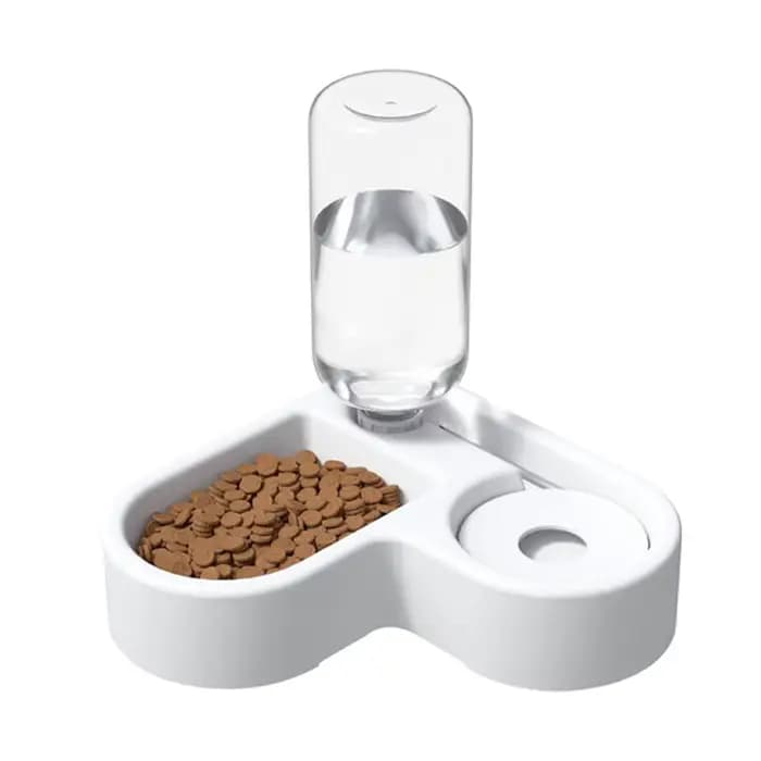 Fontaine à eau automatique pour chat, double bol 2-en-1, bol d'alimentation pour animaux de compagni