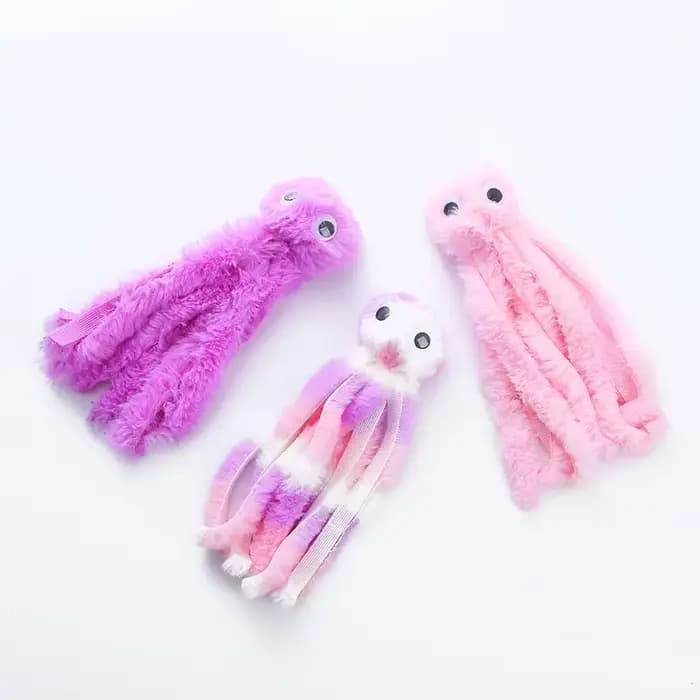 Jouet en peluche poulpe mignon pour chat, dents résistantes aux morsures, jeu interactif, fourniture