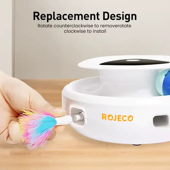 ROJECO 2 en 1 chat intelligent jouets automatique plume amusant balle jouet ensemble pour chat chien