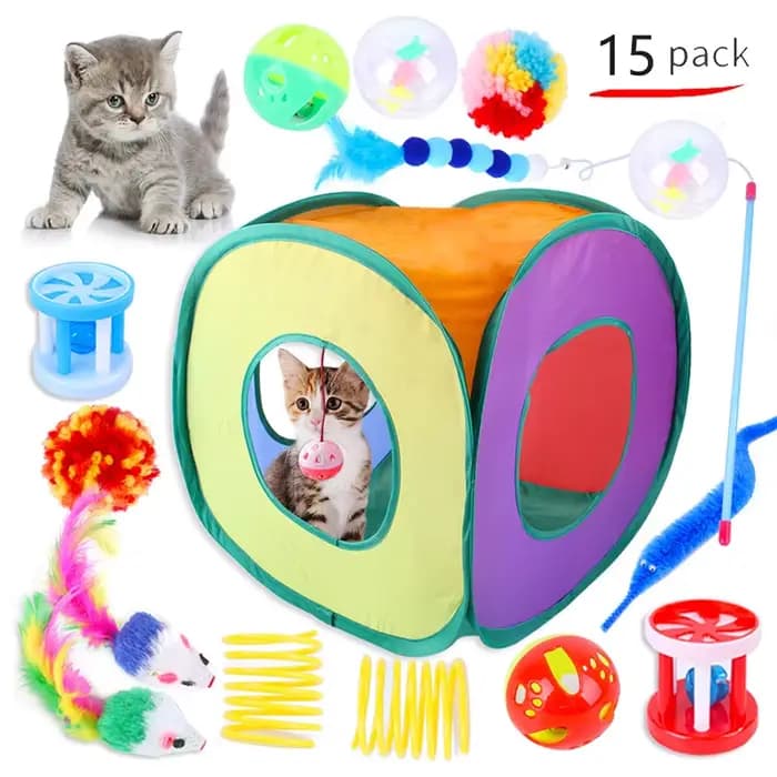 Jouets pour chat chaton jouer Tunnel souris forme balles pliable Chat drôle chat tente souris fourni