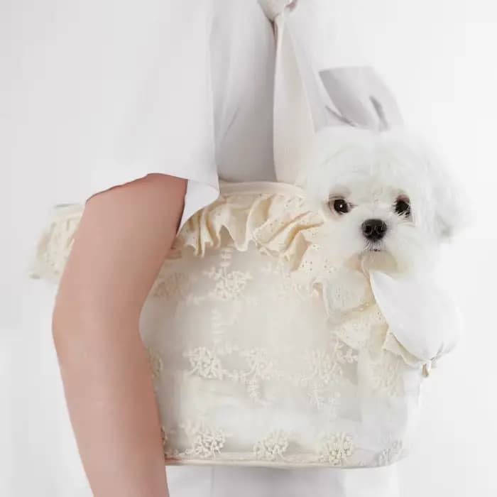 Onecute – Sac de transport pour animaux de compagnie en dentelle, sac à main à bandoulière pour chio