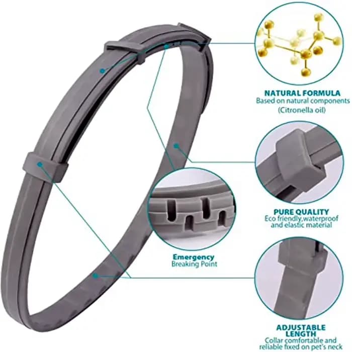 Collier de Protection Rétractable pour Animaux de Compagnie, Accessoire Anti-puces, Tiques, Antipara