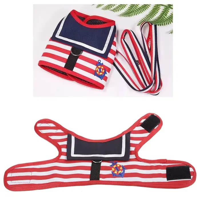 1pc chien vêtements doux Style marine laisse ensemble pour Teddy poméranien Chihuahua chien fournitu
