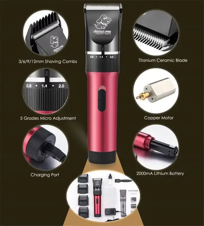 BaoRun P6 tondeuse à cheveux professionnelle pour chien tondeuse pour animaux de compagnie Rechargea
