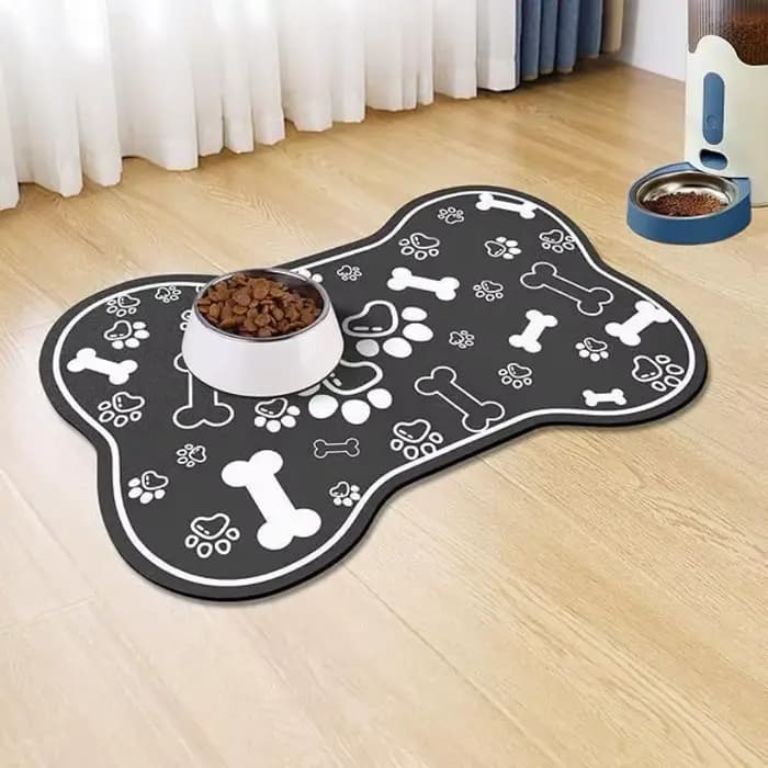 Tapis absorbant en terre de diatomées pour animaux de compagnie, pour gamelles à nourriture et à eau