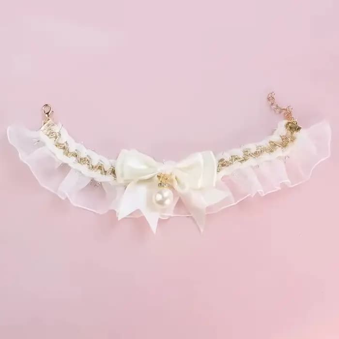 Collier de chien mignon nœud en dentelle colliers de chat de chien de compagnie collier de chat régl