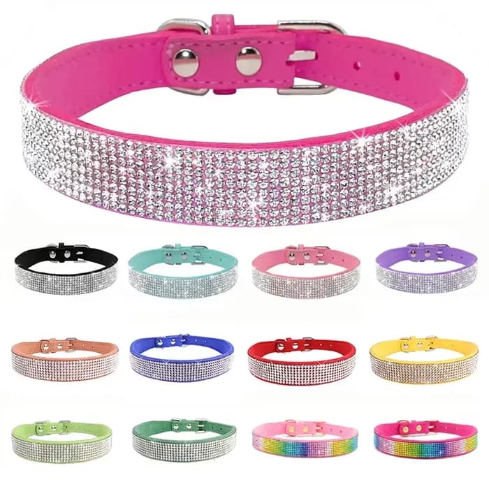 Collier pour chien cristal paillettes strass colliers pour animaux de compagnie en alliage de Zinc c