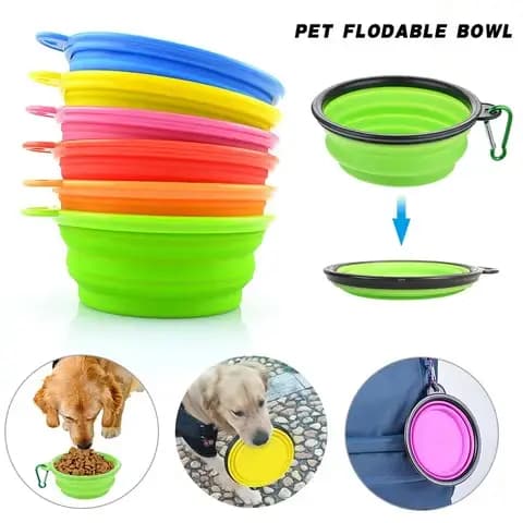 Grand bol pliable en Silicone pour chien et animal de compagnie, 350/1000ml, voyage en plein air, Po