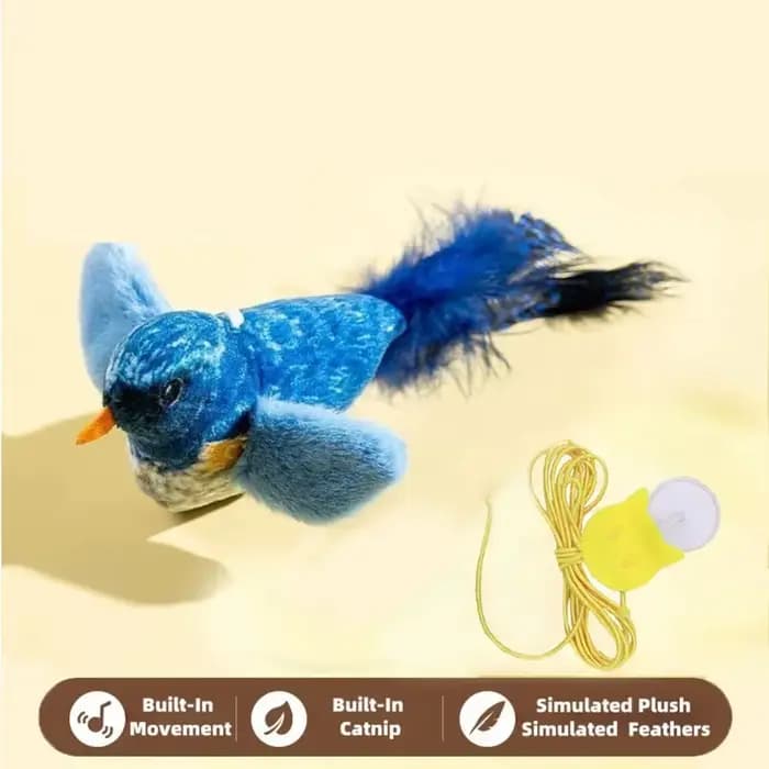 Jouet pour chat, simulation d'oiseau meulant, auto-entretien, résistant aux morsures, suspendu, plum