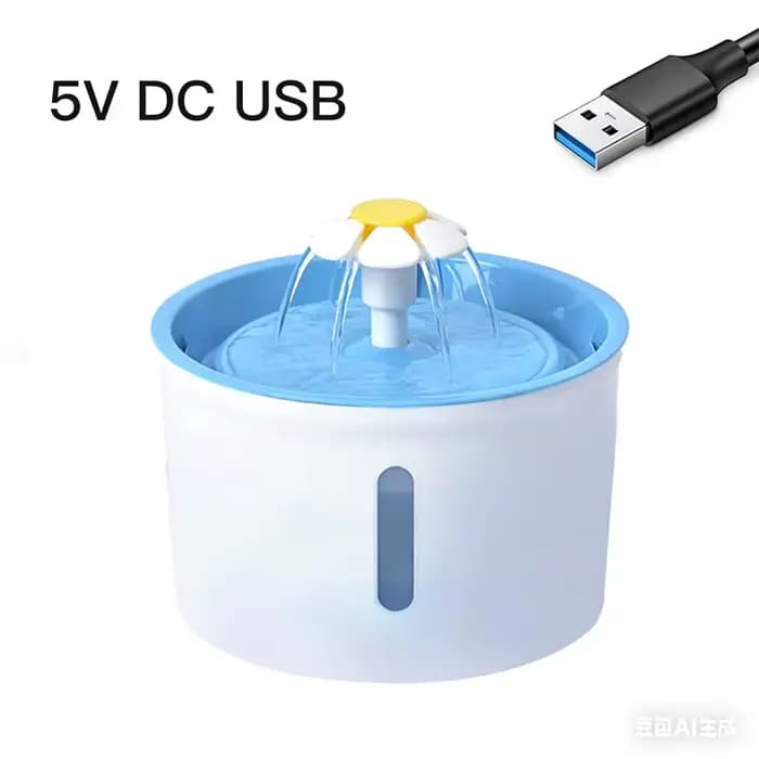 Fontaine à eau pour animaux de compagnie 1,6 L avec filtre automatique, distributeur d'eau en forme