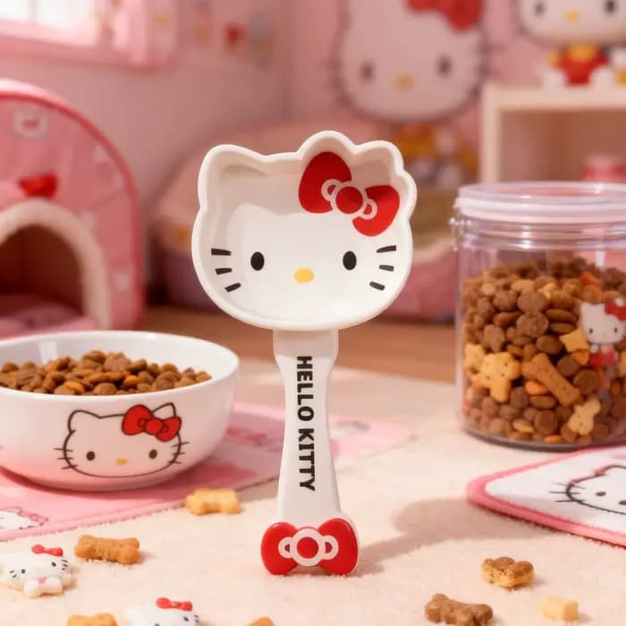 Cuillère à nourriture pour animaux de compagnie avec imprimé Kuromi mignon pour femmes et filles, cu