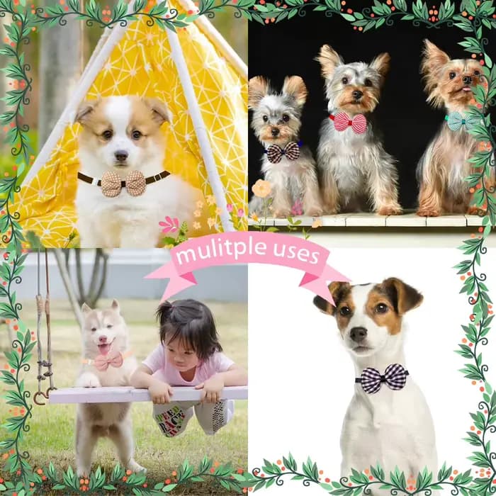 10 pièces nœud papillon chien fournitures pour animaux de compagnie mode chien collier arc petit chi