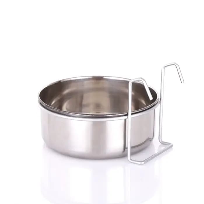 Cage de cintre pour chat, tasse en acier inoxydable, outils d'alimentation pour animaux de compagnie