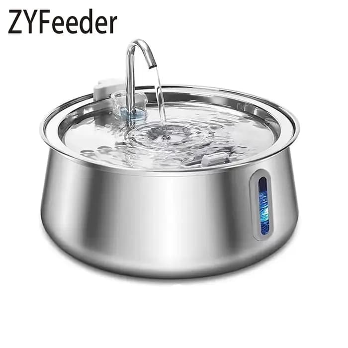 Fontaine pour chat mangeoire à eau pour animaux de compagnie en acier inoxydable 4L distributeur d'e