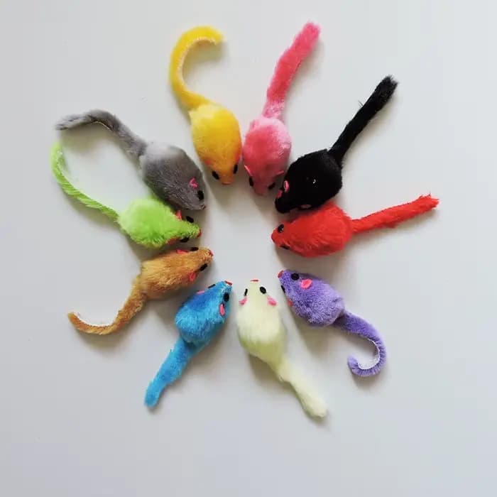Jouet en peluche pour chat, 5 pièces, souris interactive douce et solide, jouets pour chaton drôle,
