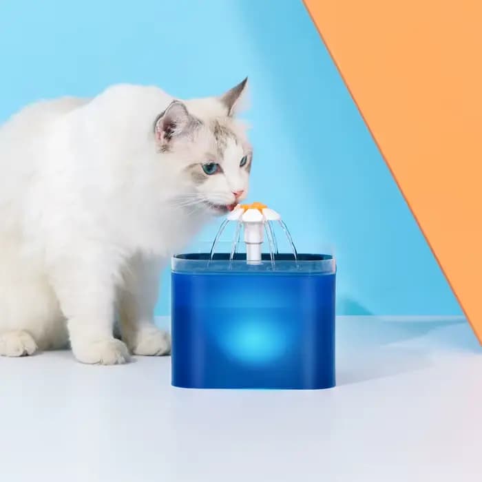 Fontaine d'eau automatique 2L pour chats et chiens, avec éclairage LED, distributeur d'eau USB pour