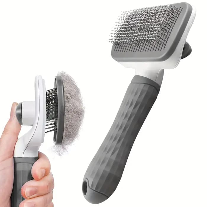 Brosse de toilettage pour animaux facile à nettoyer avec bouton autonettoyant pour l'élimination des