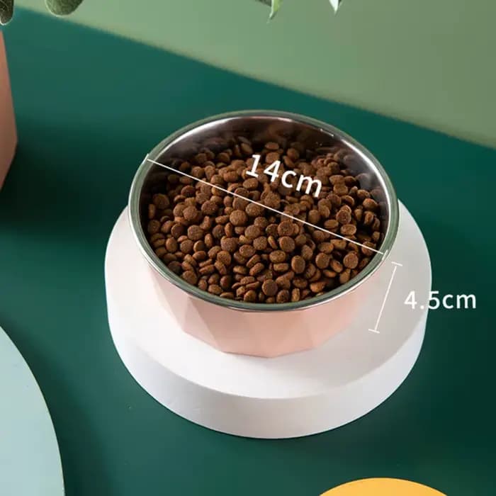 Filles à Pied Haut en Acier Inoxydable pour Chat et Chien, Protection du Cou, pour Nourriture et Eau