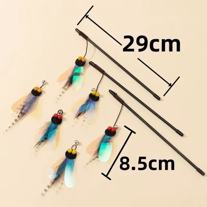 Jouets pour chats, jouet en plumes pour chats, bâton Teaser, résistant aux morsures, papillon, jouet