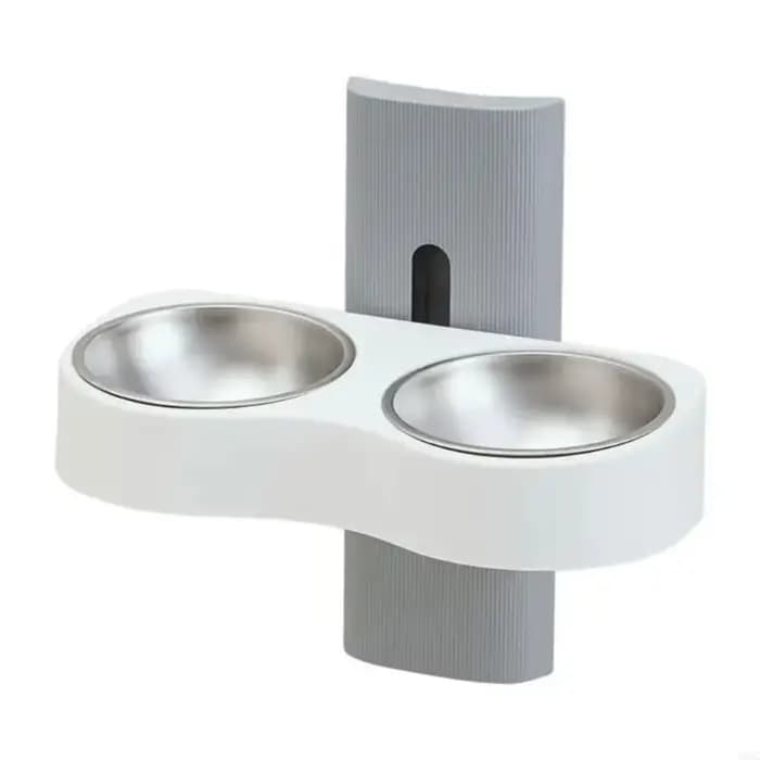 Bol d'arrosage mural pour chats, Double bol permettant de gagner de l'espace, Protection du cou, bol