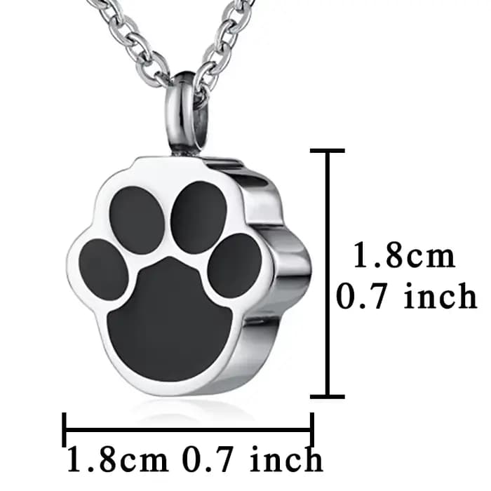 Bijoux de crémation imprimés de patte de chien et de chat pour cendres, collier d'urne portable, pen